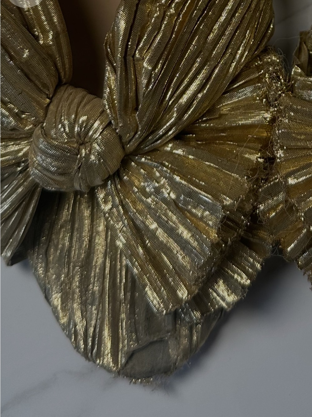 Loeffler Randall Metallic Gold Knotted Pleat Mules * Read Description - Picture 4 of 4